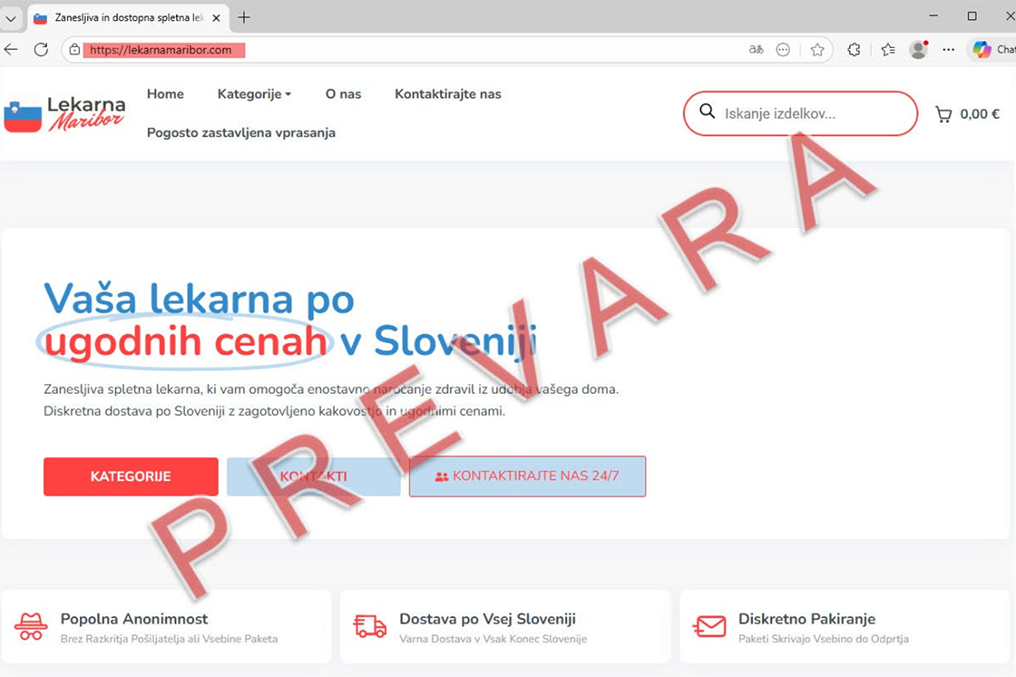 primer lažne spletne lekarne